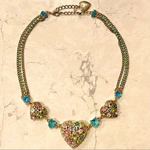 Betsey Johnson - Fairyland Three Heart Multi Strand Necklace Authentic